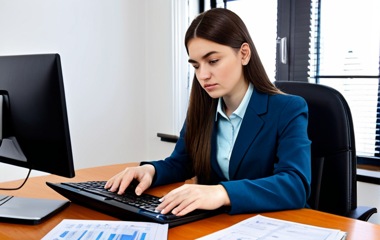 Planning & Budgeting**
A young professional, fully clothed in modest business attire, sitting at a desk covered in financial documents and textbooks. She's working on a budget spreadsheet on her laptop. The background is a cozy home office with bookshelves. Focus on determination and financial literacy. Safe for work, appropriate content, professional, perfect anatomy, natural proportions, well-formed hands, proper finger count.
**