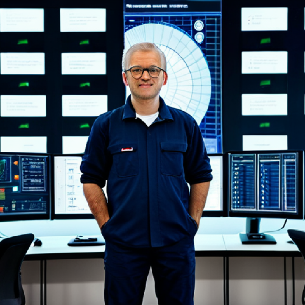 **

A professional electrical engineer, fully clothed in appropriate attire, standing in a modern building control room, surrounded by screens displaying building automation data, perfect anatomy, correct proportions, natural pose, safe for work, appropriate content, family-friendly, professional setting, modest attire.

**