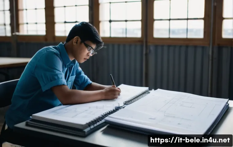 건축전기설비기사 합격자 후기 인터뷰 - The Aspiring Electrical Engineer's Journey**
    "A determined young person, gender-neutral, wearing...
