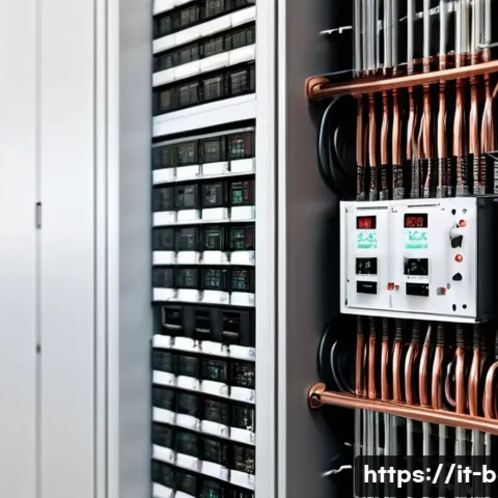 건축전기설비기사 네트워크 형성 방법 - A detailed, realistic illustration of a modern Italian residential building’s electrical room, showc...